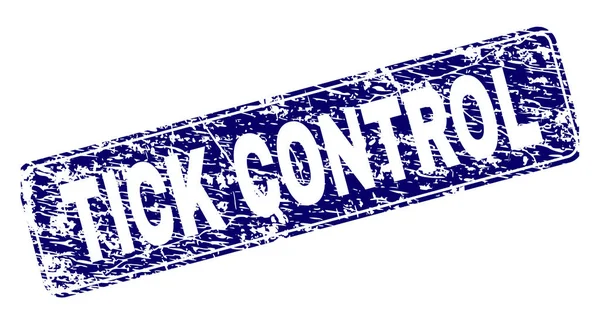 Carimbo de retângulo arredondado emoldurado do CONTROLE do TICK riscado —  Vetores de Stock