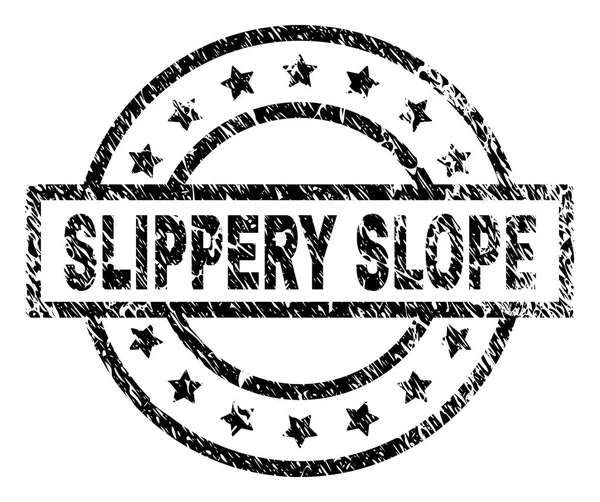 Grunge Textured SLIPPERY SLOPE Stamp Seal — Stock Vector