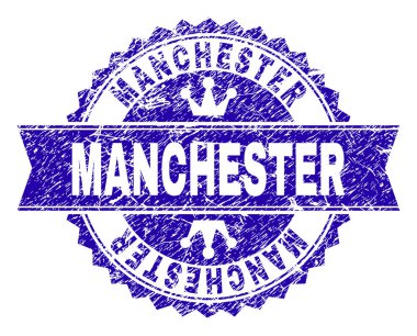 Dokulu Manchester damga mühür kurdele ile çizik
