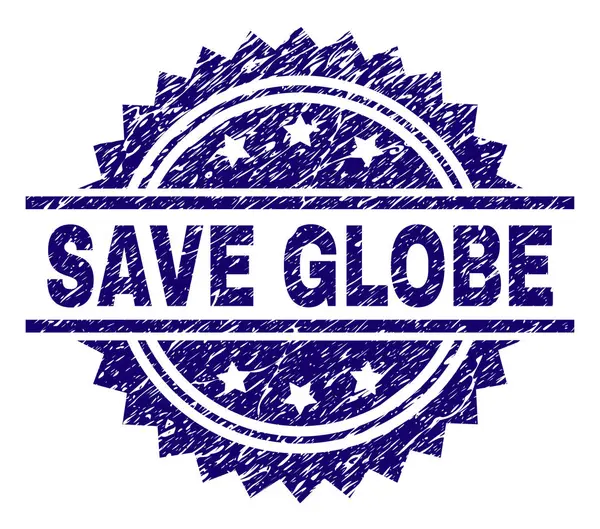 Grunge Textured SAVE GLOBE Stamp Seal — Stock Vector