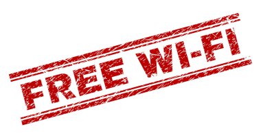 Ücretsiz Wi-Fi damga mühür grunge dokulu