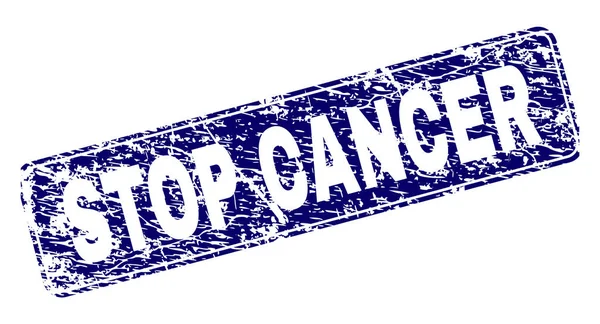 Grunge Stop Krebs gerahmte Rechteck-Marke — Stockvektor