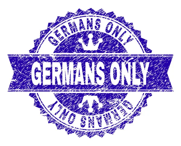 Scratched Textured GERMANS ONLY Stamp Seal with Ribbon — Stock Vector