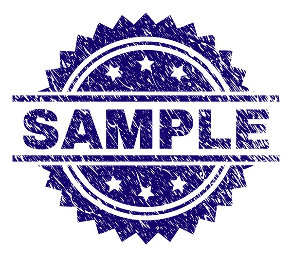 Подряпаний текстурований SAMPLE штамп ущільнення — стоковий вектор