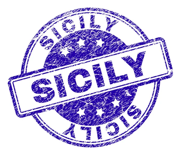 Grunge Texturé SICILY Stamp Seal — Image vectorielle