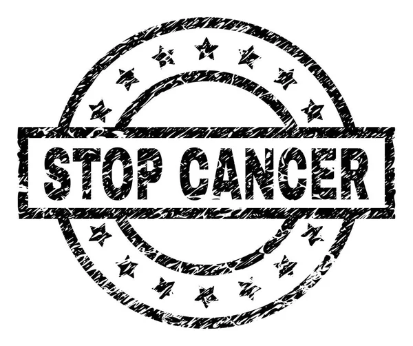 Grunge Textured STOP CANCER Sello de sello — Vector de stock