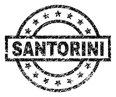 Grunge Santorini damga mühür dokulu