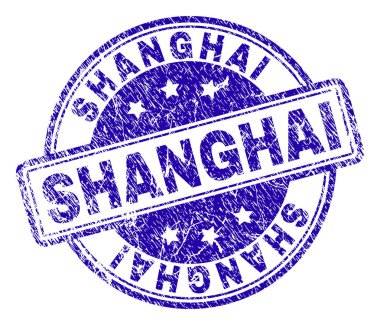 Grunge Shanghai damga mühür dokulu