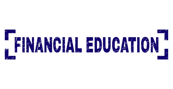 Grunge texturové razítko pečeť vnitřní rohy finančního vzdělávání — Stockový vektor
