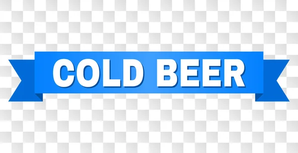 Listra azul com legenda de cerveja fria —  Vetores de Stock