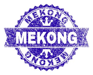 Dokulu Mekong damga mühür kurdele ile çizik