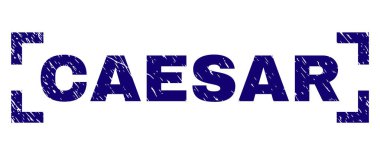 Dokulu Sezar damga mühür köşeler arasında çizik