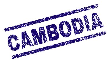 Grunge Kamboçya damga mühür dokulu