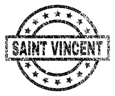 Grunge Saint Vincent damga mühür dokulu
