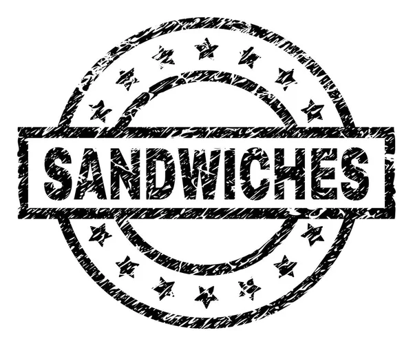 Sello de sello SANDWICHES texturizado Grunge — Vector de stock