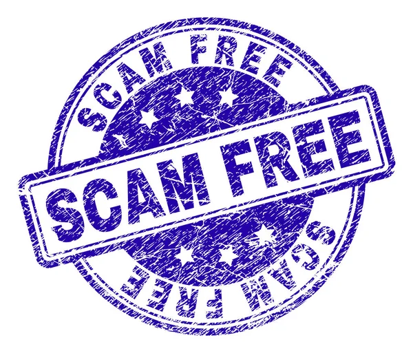 Grunge Textured SCAM FREE Stamp Seal — Stock Vector