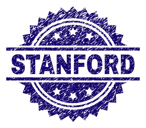 Scratched Textured STANFORD Stamp Seal — Stock Vector