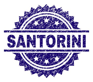 Grunge Santorini damga mühür dokulu