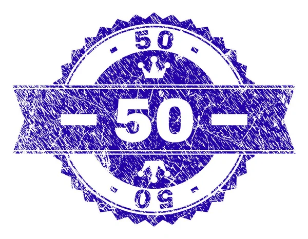 Grunge texturált 50 pecsétbélyeg szalaggal — Stock Vector