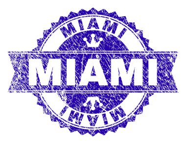 Grunge Miami damga mühür kurdele ile dokulu