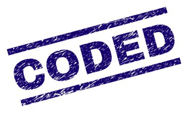 Dokulu kodlanmış damga mühür çizik