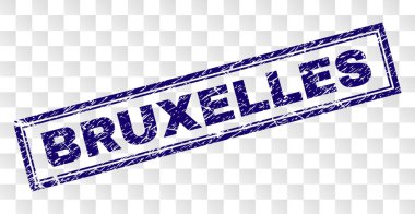 Grunge Bruxelles dikdörtgen damgası