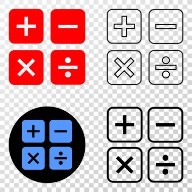 Hesap makinesi vektör Eps simge kontur sürümü ile