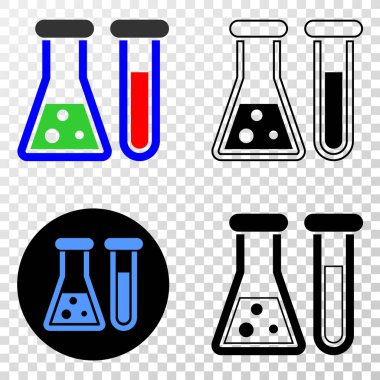Kimya Cam ürünleri vektör Eps simge kontur sürümü ile