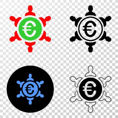 Euro insanlar sendika vektör Eps simge kontur sürümü ile