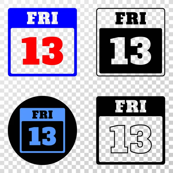 13Th Viernes Calendario Página Vector EPS Icono con la versión de contorno — Archivo Imágenes Vectoriales