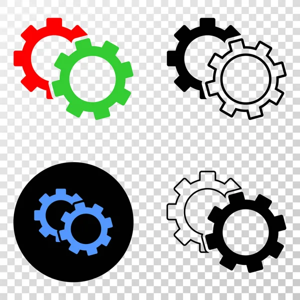 Cogs Icône vectorielle EPS avec contour Version — Image vectorielle