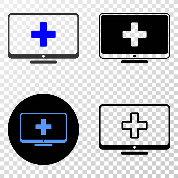 Computer Medicine Vector EPS Icon with Contour Version
