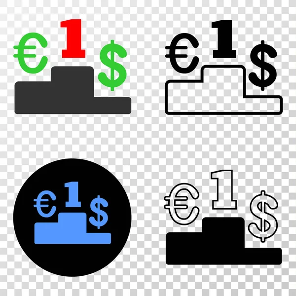 Waluty cokole wektor Eps ikona z wersji kontur — Wektor stockowy