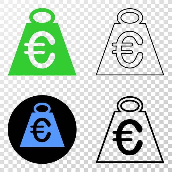 Euro masy wektor Eps ikona z wersji kontur — Wektor stockowy