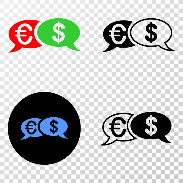 Векторная иконка EPS с контурной версией сообщений финансового чата — стоковый вектор