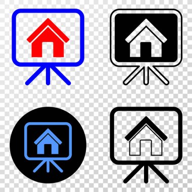 Ev proje yönetim kurulu vektör Eps simge kontur sürümü ile