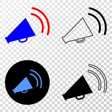 Megafon ses vektör Eps simge kontur sürümü ile