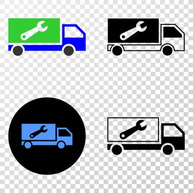 Kamyon vektör Eps simge kontur sürümü ile onarım