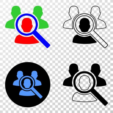 Arama insanlar kontur sürümü ile simgesini Eps vektör