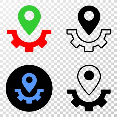 Hizmet harita işaretleyici vektör Eps simge kontur sürümü ile