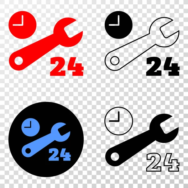 Vector de servicio de reparación sin parar EPS icono con la versión de contorno — Archivo Imágenes Vectoriales