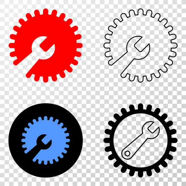 Llave de reparación Vector EPS icono con la versión de contorno — Archivo Imágenes Vectoriales