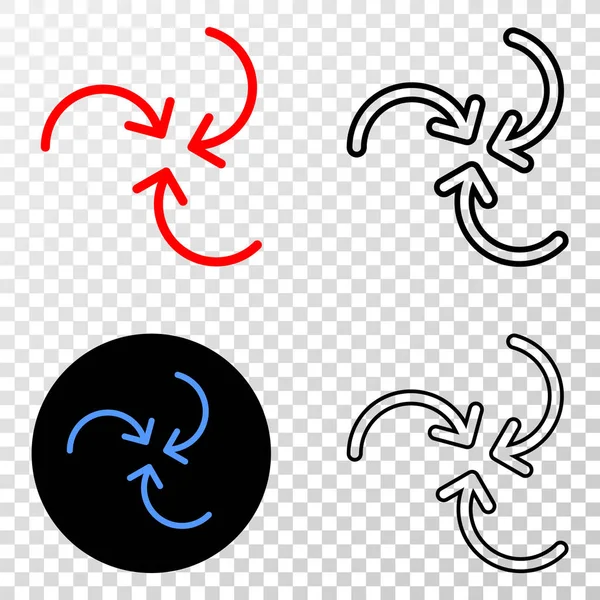 Flechas de remolino Vector EPS icono con la versión de contorno — Vector de stock