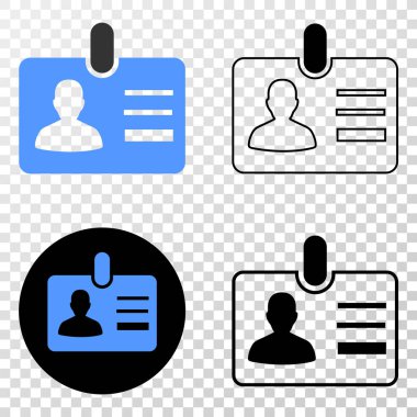 Kullanıcı kimliği rozet vektör Eps simge kontur sürümü ile