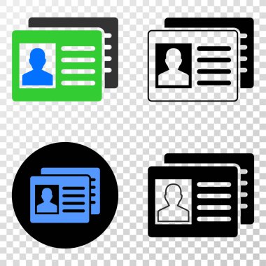 Kullanıcı kimlik kartları kontur sürümü ile simgesini Eps vektör