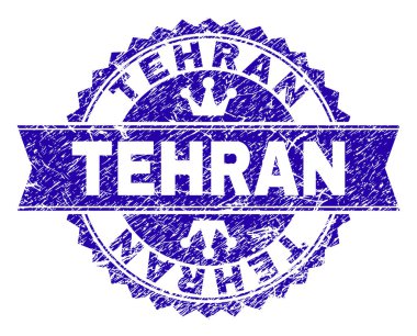 Grunge Tehran damga mühür kurdele ile dokulu