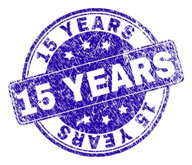 Dokulu 15 yıl mühür damgası grunge