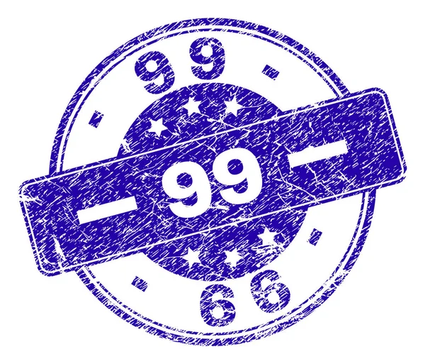 Selo de selo texturizado 99 riscado —  Vetores de Stock