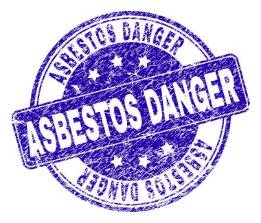 Dokulu asbest tehlike damga mühür çizik