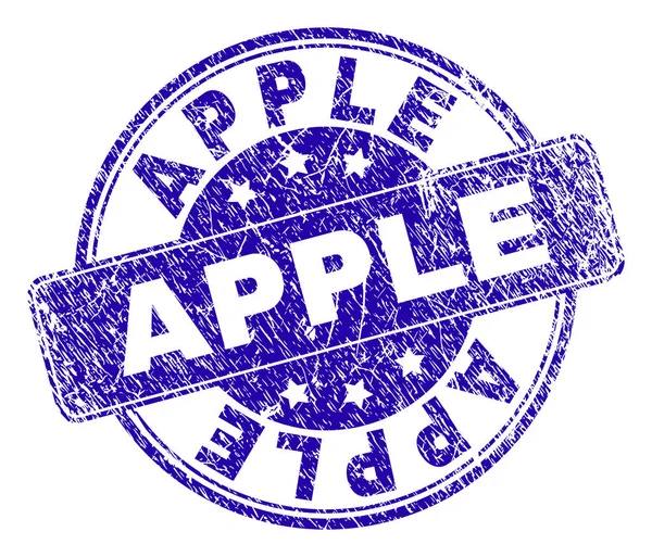 Sceau de timbre pomme texturé rayé — Image vectorielle